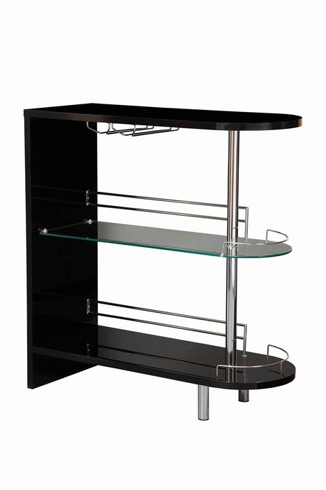 Adolfo 3-tier Bar Table Glossy Black and Clear - Imperial Furniture (Las Vegas, NV) - Multi Location