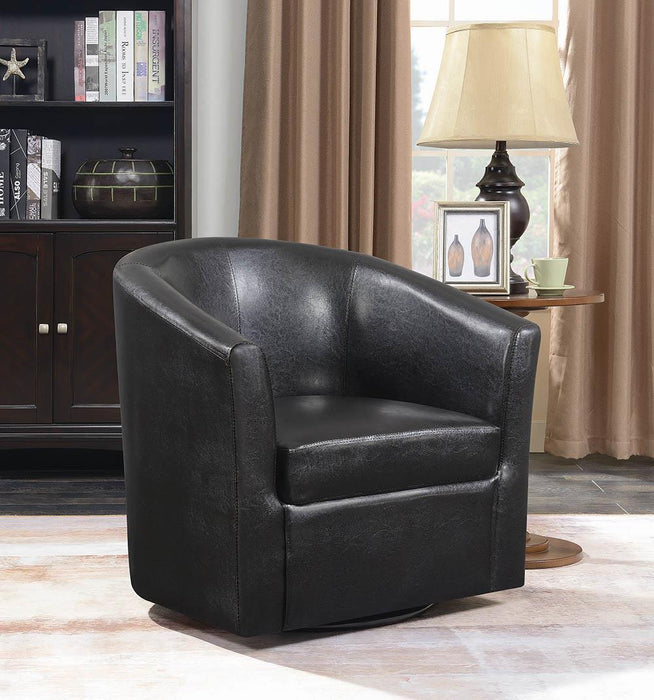 Turner Upholstery Sloped Arm Accent Swivel Chair Dark Brown - Imperial Furniture (Las Vegas, NV) - Multi Location