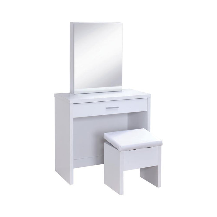 Harvey 2-piece Vanity Set with Lift-Top Stool White - Imperial Furniture (Las Vegas, NV) - Multi Location