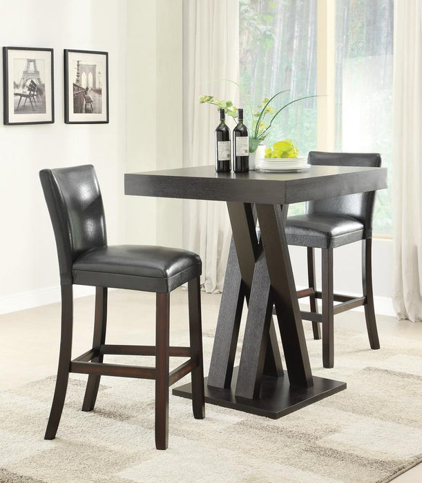 Freda Double X-shaped Base Square Bar Table Cappuccino - Imperial Furniture (Las Vegas, NV) - Multi Location