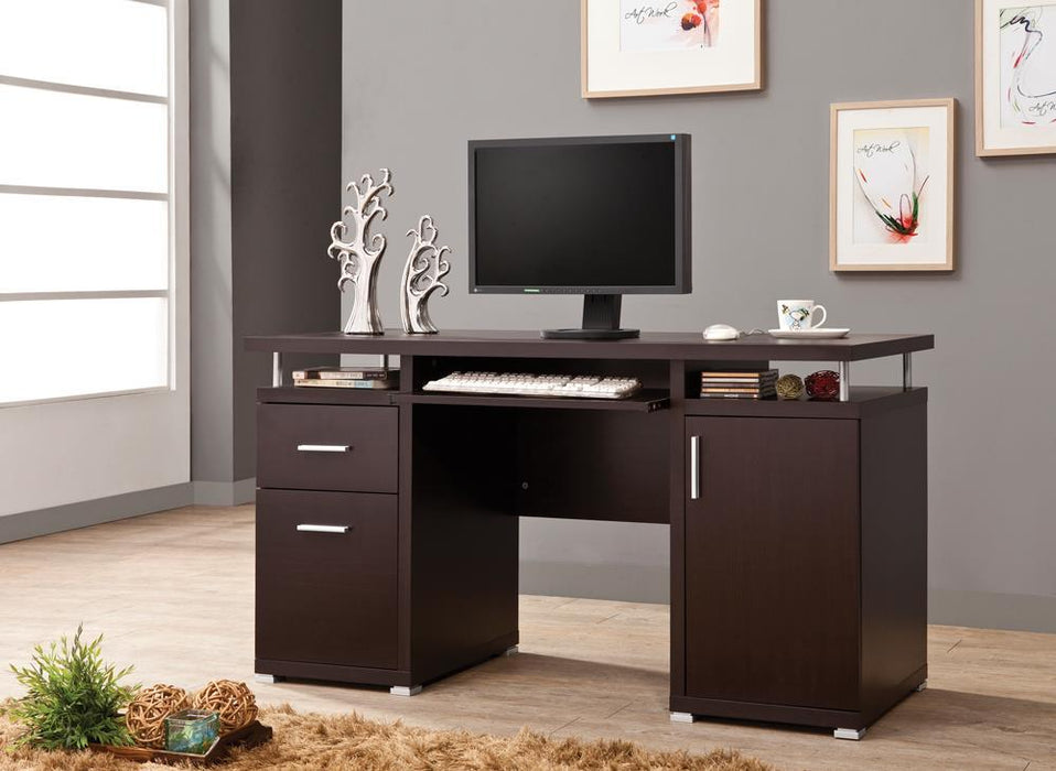 Tracy 2-drawer Computer Desk Cappuccino - Imperial Furniture (Las Vegas, NV) - Multi Location