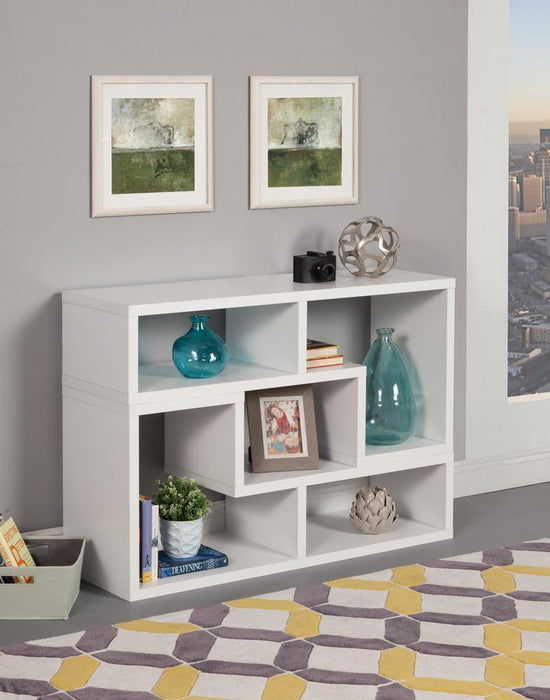 Velma Convertible TV Console and Bookcase White - Imperial Furniture (Las Vegas, NV) - Multi Location