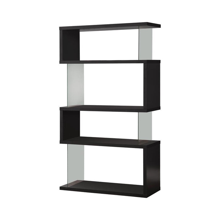 Emelle 4-tier Bookcase Black and Clear - Imperial Furniture (Las Vegas, NV) - Multi Location