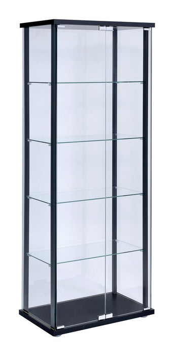 Delphinium 5-shelf Glass Curio Cabinet Black and Clear - Imperial Furniture (Las Vegas, NV) - Multi Location