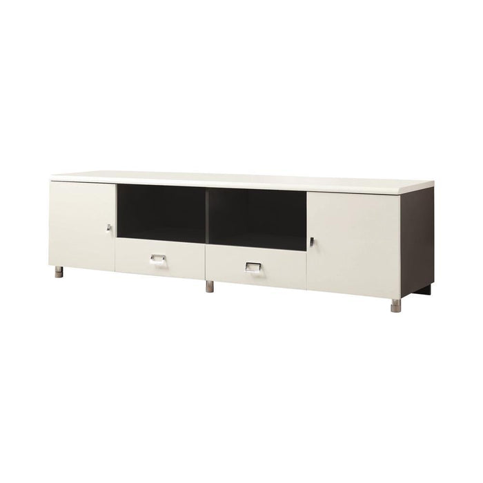 Burkett 2-drawer TV Console White and Grey - Imperial Furniture (Las Vegas, NV) - Multi Location