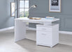 Irving 2-drawer Office Desk with Cabinet White - Imperial Furniture (Las Vegas, NV) - Multi Location