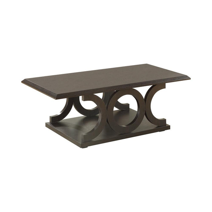 Shelly C-shaped Base Coffee Table Cappuccino - Imperial Furniture (Las Vegas, NV) - Multi Location