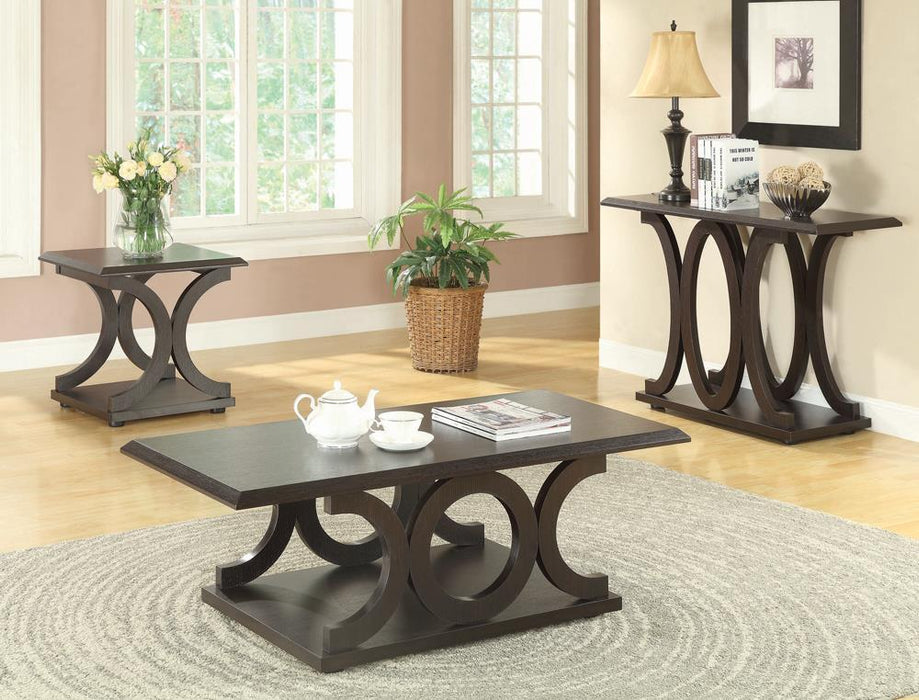 Shelly C-shaped Base Sofa Table Cappuccino - Imperial Furniture (Las Vegas, NV) - Multi Location