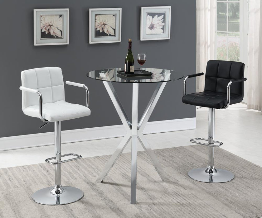 Denali Round Glass Top Bar Table Chrome - Imperial Furniture (Las Vegas, NV) - Multi Location