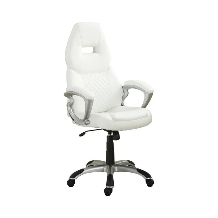 Bruce Adjustable Height Office Chair White and Silver - Imperial Furniture (Las Vegas, NV) - Multi Location
