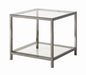 Trini End Table with Glass Shelf Black Nickel - Imperial Furniture (Las Vegas, NV) - Multi Location
