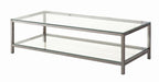 Trini Coffee Table with Glass Shelf Black Nickel - Imperial Furniture (Las Vegas, NV) - Multi Location