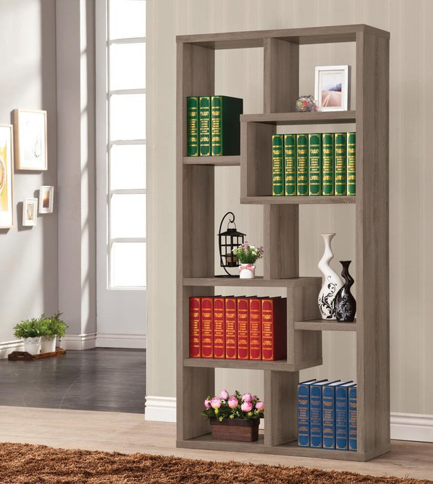 Theo 10-shelf Bookcase Weathered Grey - Imperial Furniture (Las Vegas, NV) - Multi Location