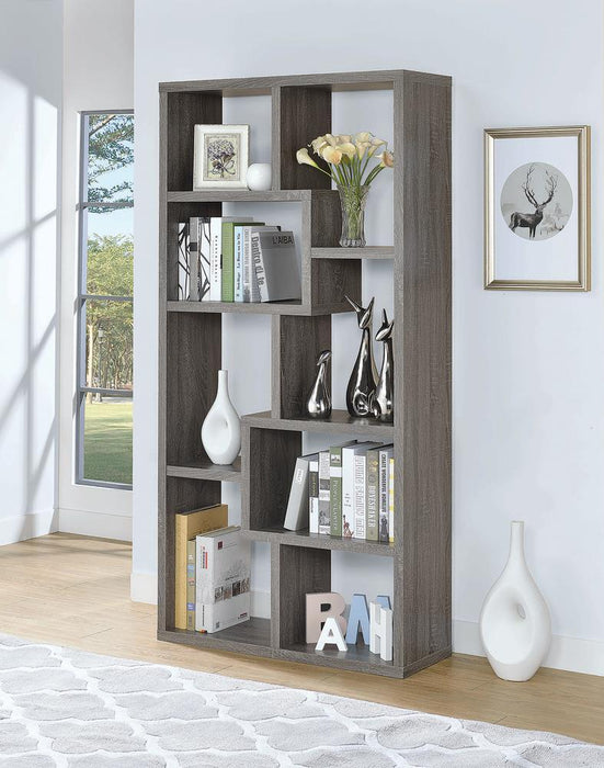 Theo 10-shelf Bookcase Weathered Grey - Imperial Furniture (Las Vegas, NV) - Multi Location
