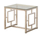 Merced Square Tempered Glass Top End Table Nickel - Imperial Furniture (Las Vegas, NV) - Multi Location