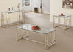 Merced Rectangle Glass Top Coffee Table Nickel - Imperial Furniture (Las Vegas, NV) - Multi Location