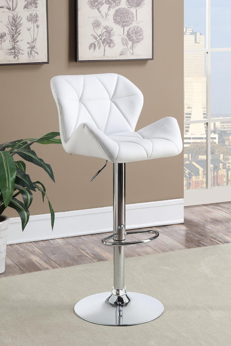 Berrington Adjustable Bar Stools Chrome and White (Set of 2) - Imperial Furniture (Las Vegas, NV) - Multi Location