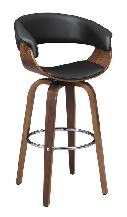 Zion Upholstered Swivel Bar Stool Walnut and Black - Imperial Furniture (Las Vegas, NV) - Multi Location