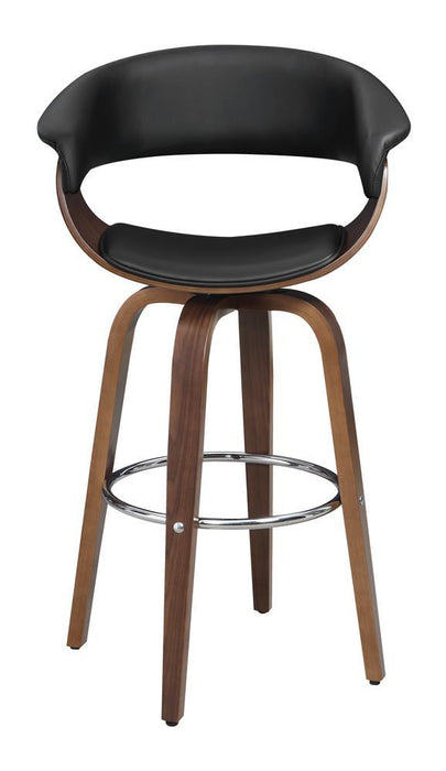 Zion Upholstered Swivel Bar Stool Walnut and Black - Imperial Furniture (Las Vegas, NV) - Multi Location