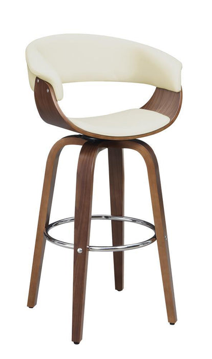 Zion Upholstered Swivel Bar Stool Walnut and Ecru - Imperial Furniture (Las Vegas, NV) - Multi Location