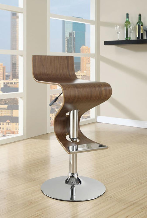 Covina Adjustable Bar Stool Walnut and Chrome - Imperial Furniture (Las Vegas, NV) - Multi Location