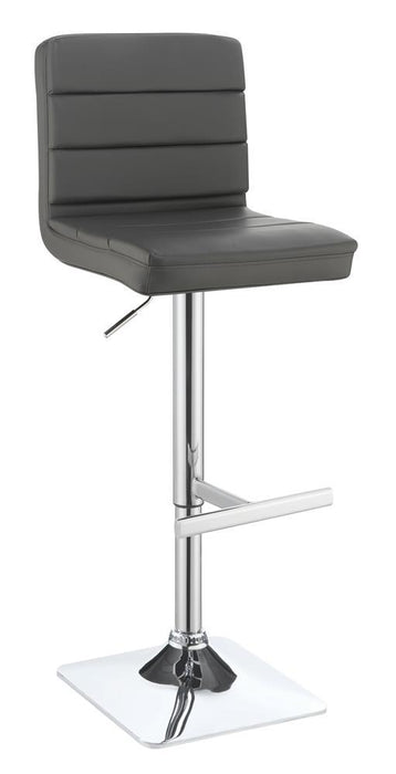 Bianca Upholstered Adjustable Bar Stools Grey and Chrome (Set of 2) - Imperial Furniture (Las Vegas, NV) - Multi Location