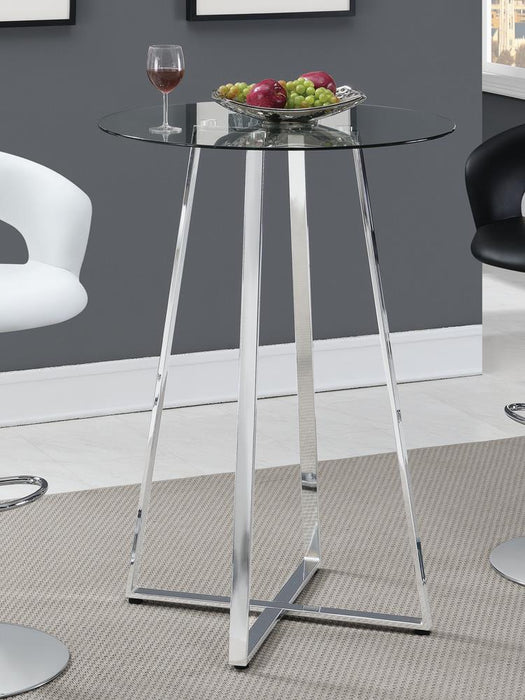 Zanella Glass Top Bar Table Chrome - Imperial Furniture (Las Vegas, NV) - Multi Location