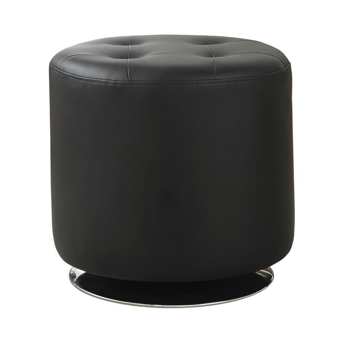 Bowman Round Upholstered Ottoman Black - Imperial Furniture (Las Vegas, NV) - Multi Location