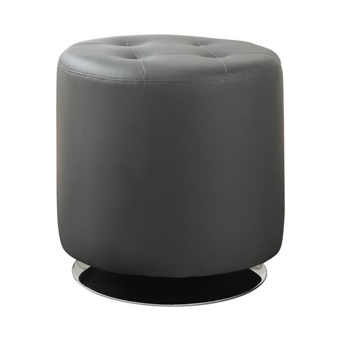 Bowman Round Upholstered Ottoman Grey - Imperial Furniture (Las Vegas, NV) - Multi Location