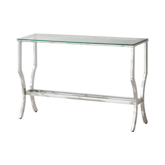 Saide Rectangular Sofa Table with Mirrored Shelf Chrome - Imperial Furniture (Las Vegas, NV) - Multi Location