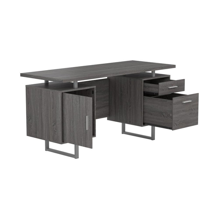 Lawtey Floating Top Office Desk Weathered Grey - Imperial Furniture (Las Vegas, NV) - Multi Location