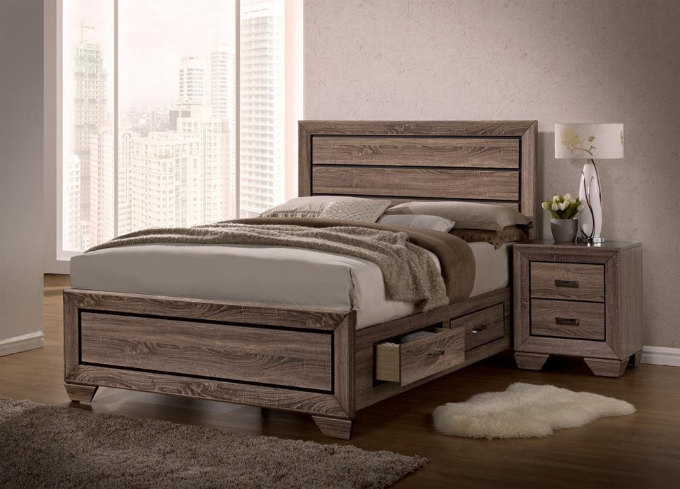 Kauffman California King, Eastren King & Queen Storage Bed Washed Taupe - Imperial Furniture (Las Vegas, NV) - Multi Location