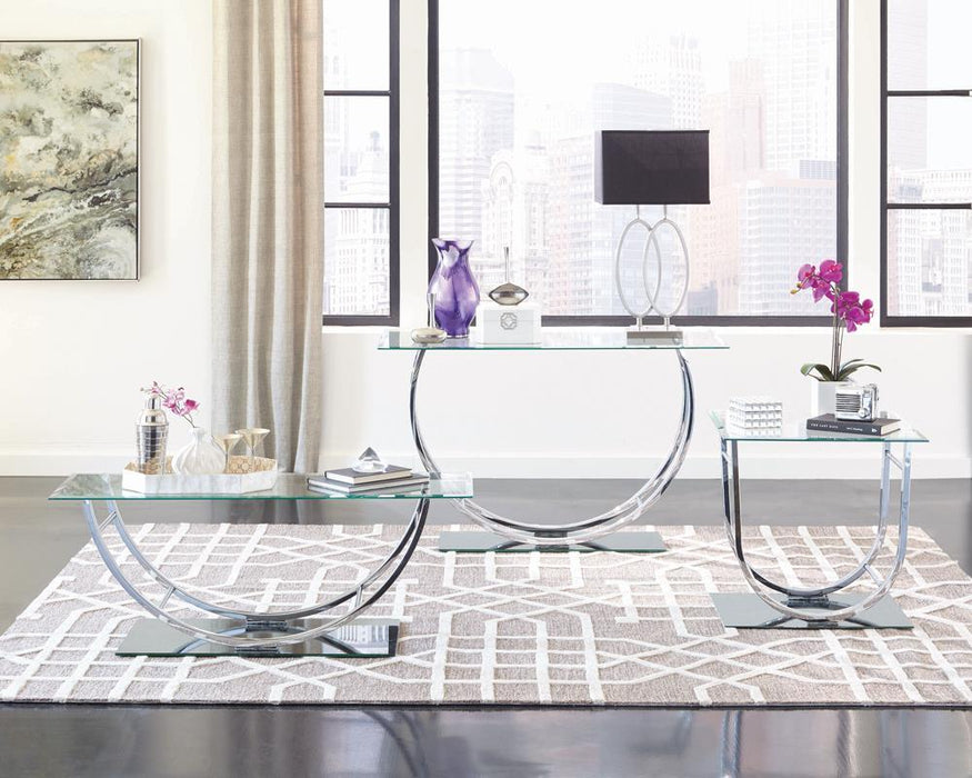 Danville U-shaped Sofa Table Chrome - Imperial Furniture (Las Vegas, NV) - Multi Location
