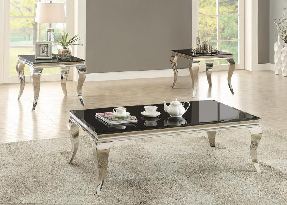 Luna Square End Table Chrome and Black - Imperial Furniture (Las Vegas, NV) - Multi Location