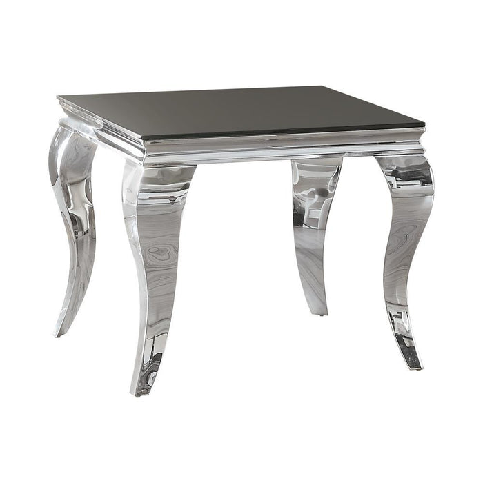 Luna Square End Table Chrome and Black - Imperial Furniture (Las Vegas, NV) - Multi Location