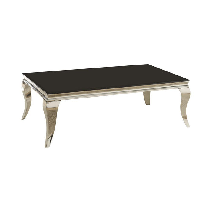 Luna Rectangular Coffee Table Chrome and Black - Imperial Furniture (Las Vegas, NV) - Multi Location