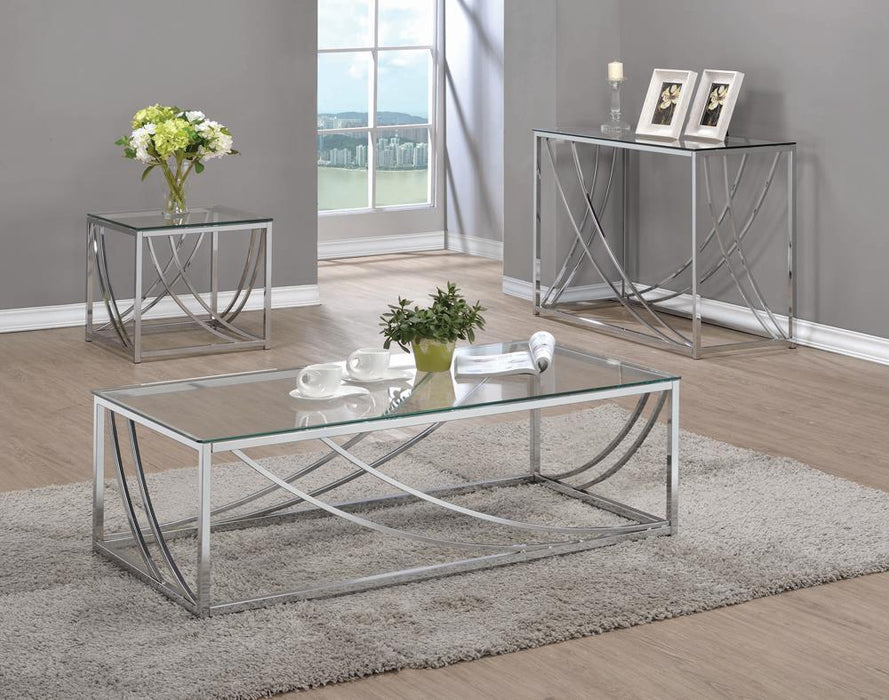 Lille Glass Top Square End Table Accents Chrome - Imperial Furniture (Las Vegas, NV) - Multi Location