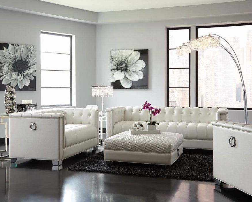 Chaviano Tufted Upholstered Loveseat Pearl White - Imperial Furniture (Las Vegas, NV) - Multi Location