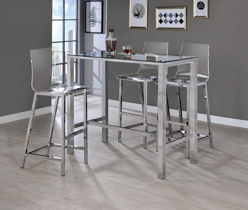 Tolbert Bar Table with Glass Top Chrome - Imperial Furniture (Las Vegas, NV) - Multi Location