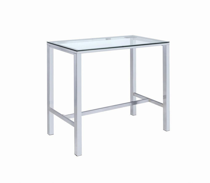 Tolbert Bar Table with Glass Top Chrome - Imperial Furniture (Las Vegas, NV) - Multi Location