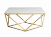 Meryl Square Coffee Table White and Gold - Imperial Furniture (Las Vegas, NV) - Multi Location
