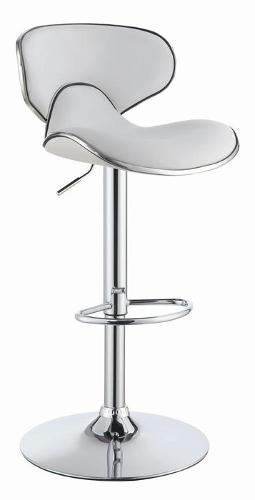 Edenton Upholstered Adjustable Height Bar Stools White and Chrome (Set of 2) - Imperial Furniture (Las Vegas, NV) - Multi Location