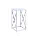 Edmund Accent Table with X-cross Glossy White and Chrome - Imperial Furniture (Las Vegas, NV) - Multi Location