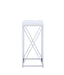 Edmund Accent Table with X-cross Glossy White and Chrome - Imperial Furniture (Las Vegas, NV) - Multi Location
