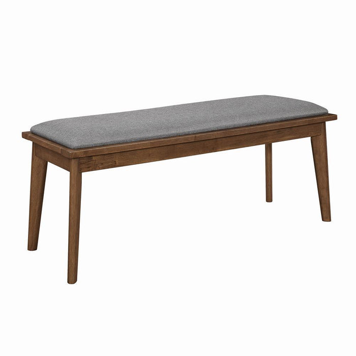 Alfredo Upholstered Dining Bench Grey and Natural Walnut - Imperial Furniture (Las Vegas, NV) - Multi Location