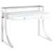Gemma 2-drawer Writing Desk Glossy White and Chrome - Imperial Furniture (Las Vegas, NV) - Multi Location