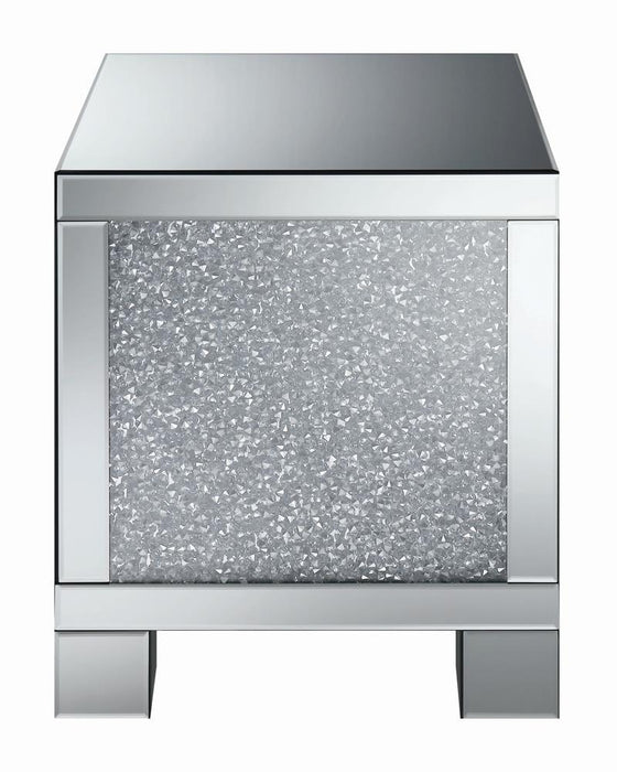 Gillian Square End Table Silver and Clear Mirror - Imperial Furniture (Las Vegas, NV) - Multi Location