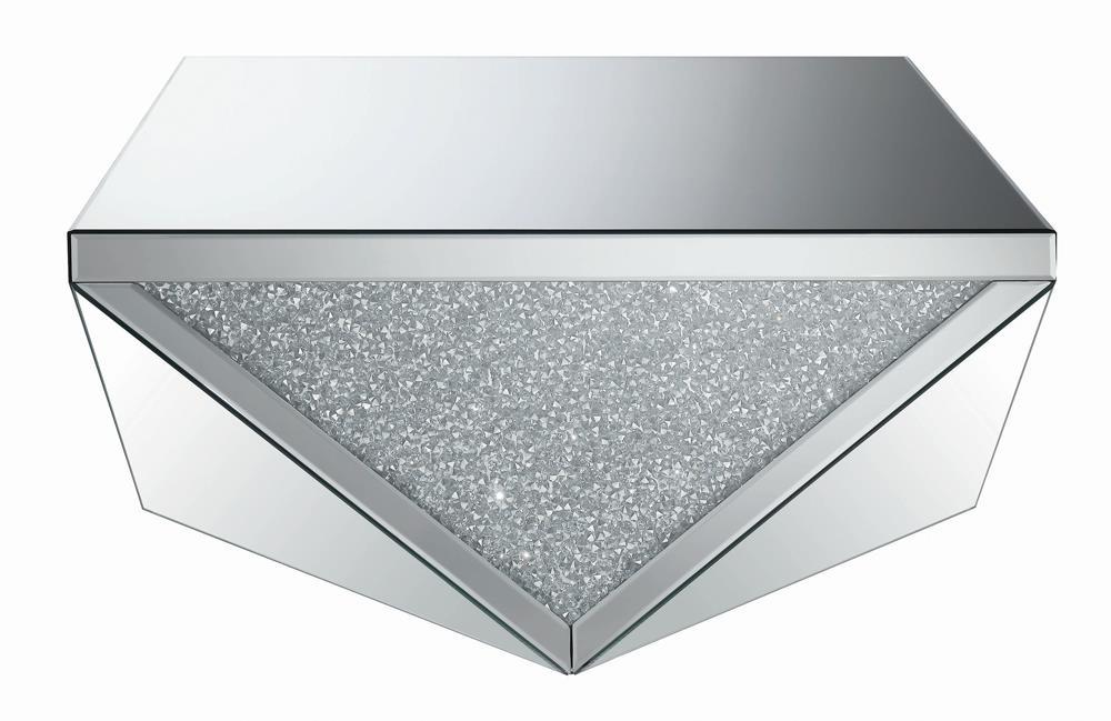 Amore Square Coffee Table with Triangle Detailing Silver and Clear Mirror - Imperial Furniture (Las Vegas, NV) - Multi Location