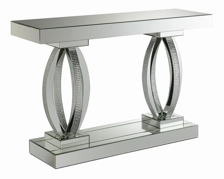 Amalia Rectangular Sofa Table with Shelf Clear Mirror - Imperial Furniture (Las Vegas, NV) - Multi Location
