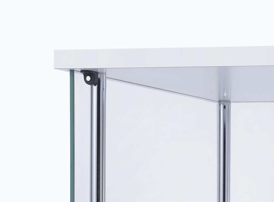 Bellatrix Rectangular 4-shelf Curio Cabinet White and Clear - Imperial Furniture (Las Vegas, NV) - Multi Location